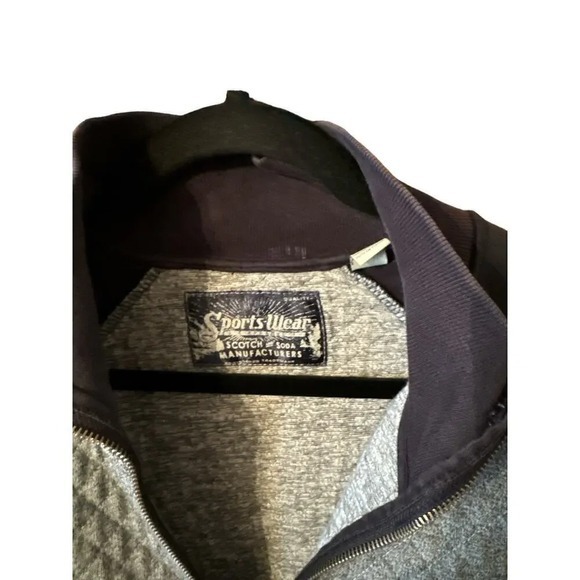 Scotch Soda Sportswear Quilted Bomber Jacket Mens Black Gray Zip Up Casual L - Picture 4 of 11